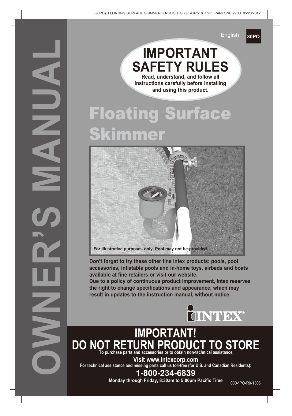 Intex Floating Surface Skimmer v.2 User Manual | 10 pages