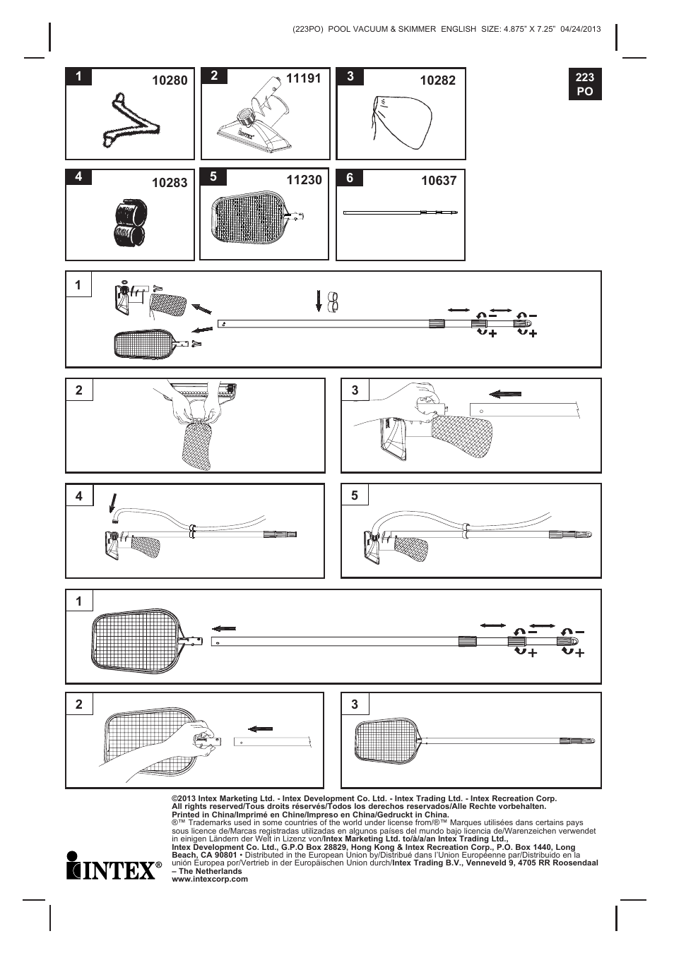 Intex POOL MAINTENANCE KIT ASSEMBLY v.3 User Manual | Page 4 / 4