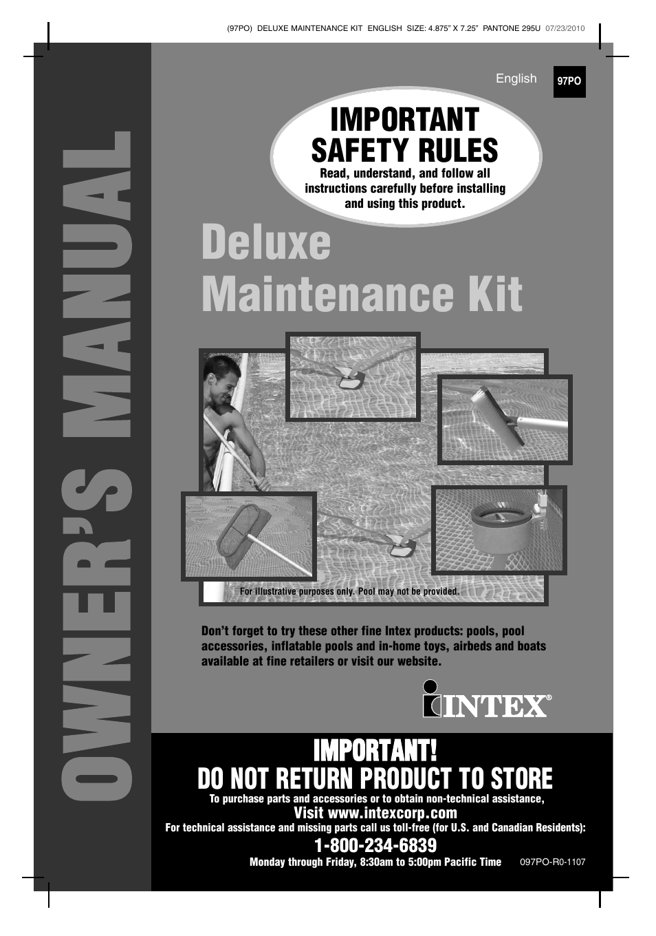 Intex Deluxe Maintenance Kit 2011 User Manual | 20 pages