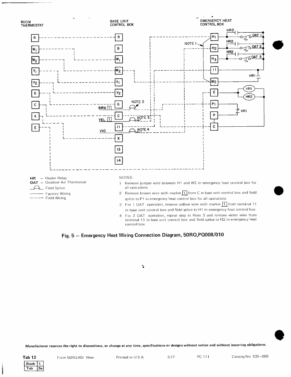 Tab 12 | Carrier 50RQ900291 User Manual | Page 4 / 4