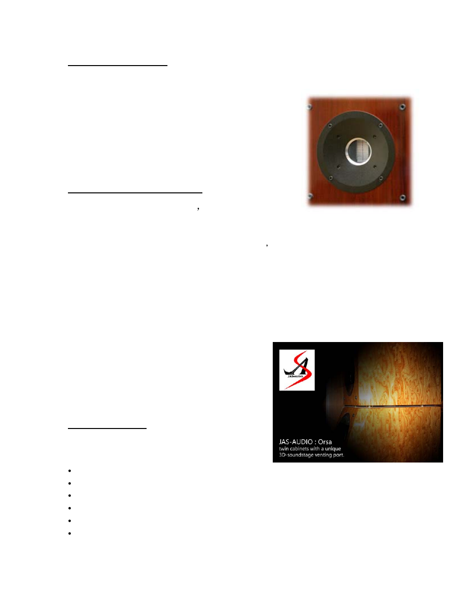 Low diffraction front baffle design, High quality mdf (medium density fiber-board), Custom machined, high current binding posts | Jas-Audio ORSA User Manual | Page 3 / 7