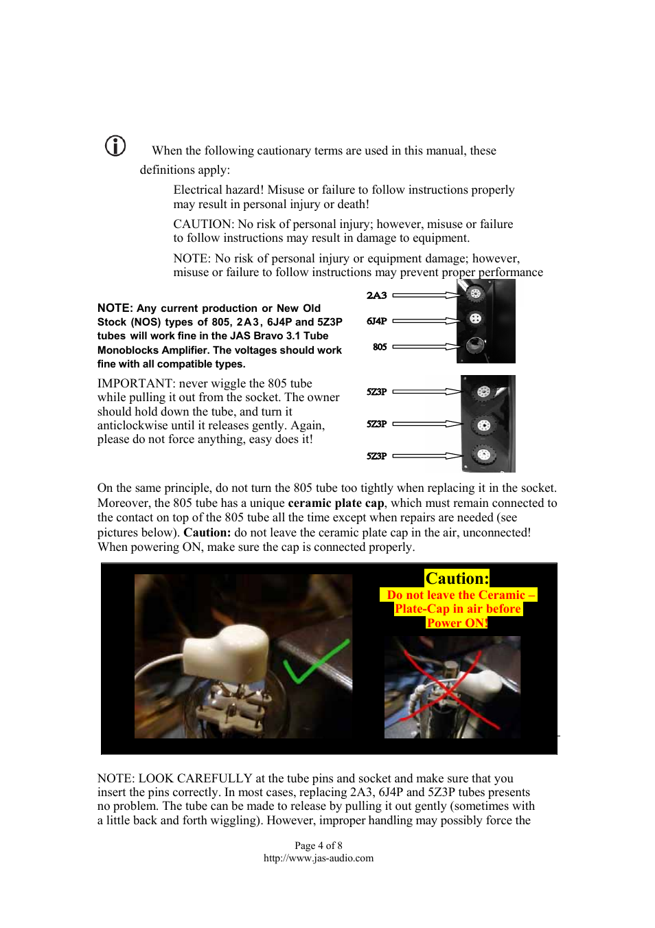 Caution | Jas-Audio BRAVO 3.1 User Manual | Page 4 / 8