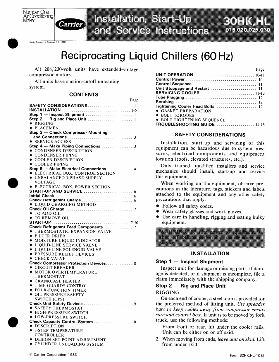 Carrier 30HK User Manual | 16 pages