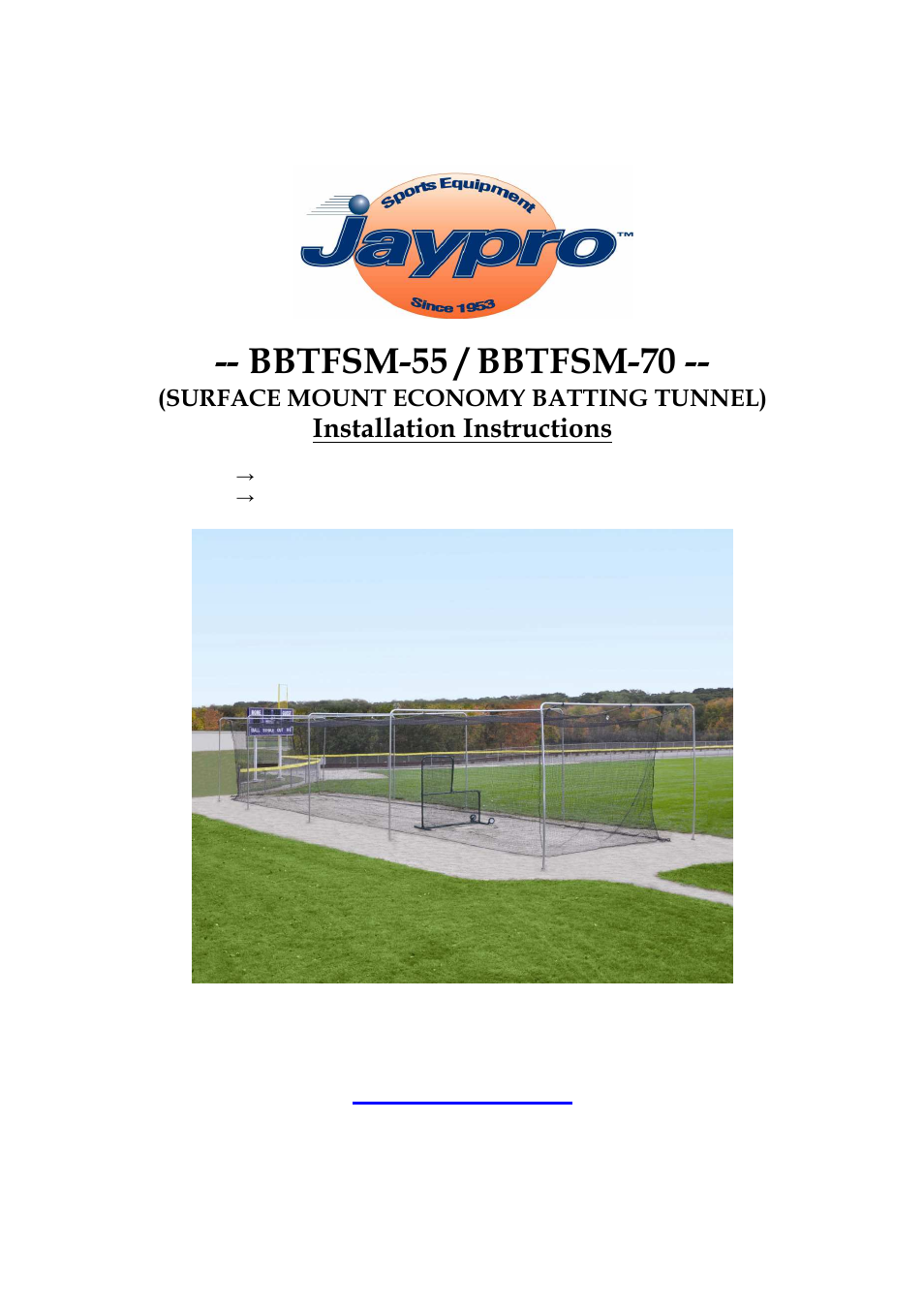 Jaypro Sports BBTFSM-70 User Manual | 10 pages