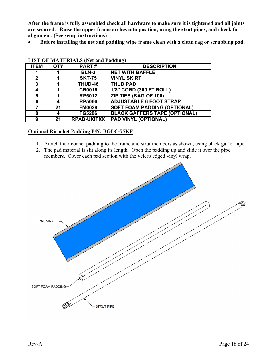 Jaypro Sports BGLC-7500BK User Manual | Page 18 / 24