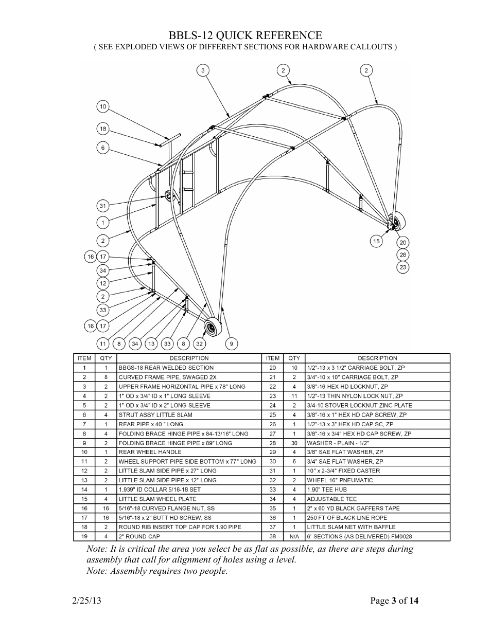 Bbls-12 quick reference | Jaypro Sports BBLS-12 User Manual | Page 3 / 14
