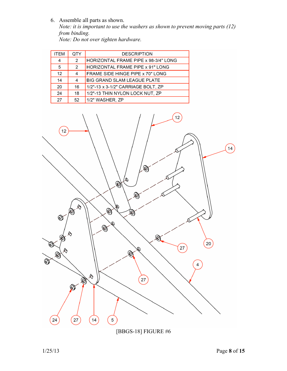 Jaypro Sports BBGS-18RD User Manual | Page 8 / 15