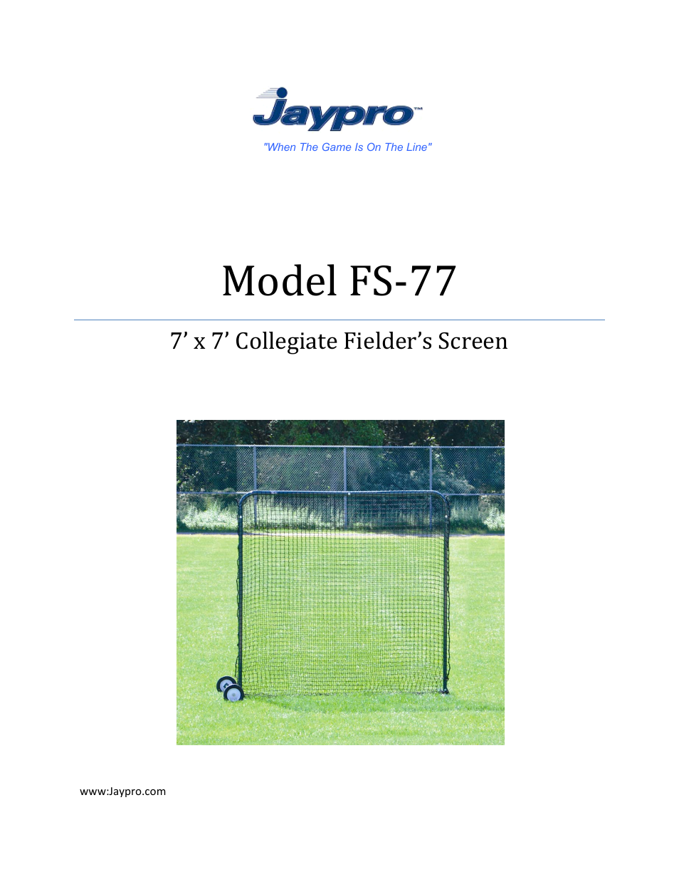 Jaypro Sports FS-77 User Manual | 4 pages