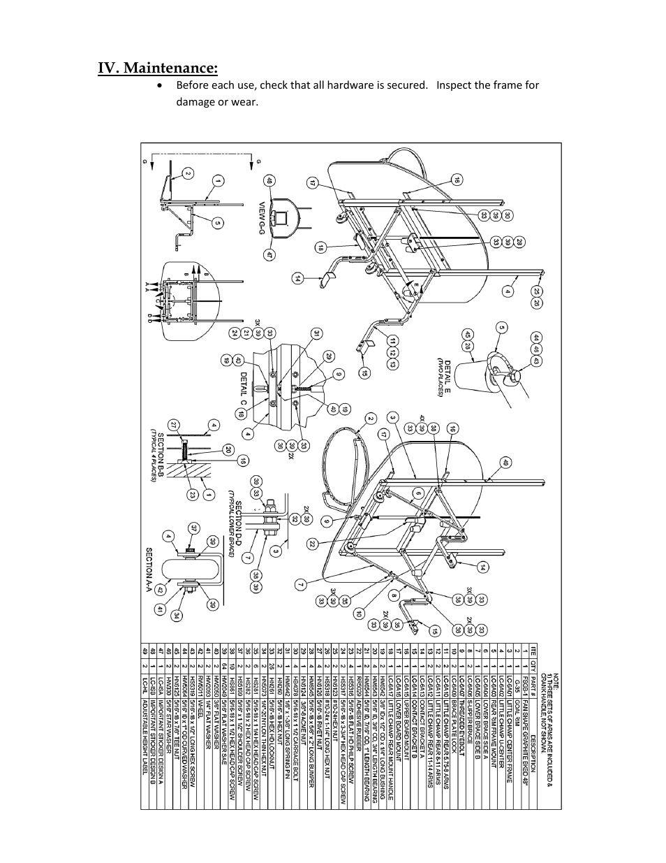 Iv. maintenance, Figure 11 (complete parts list) | Jaypro Sports LC-6 User Manual | Page 16 / 16