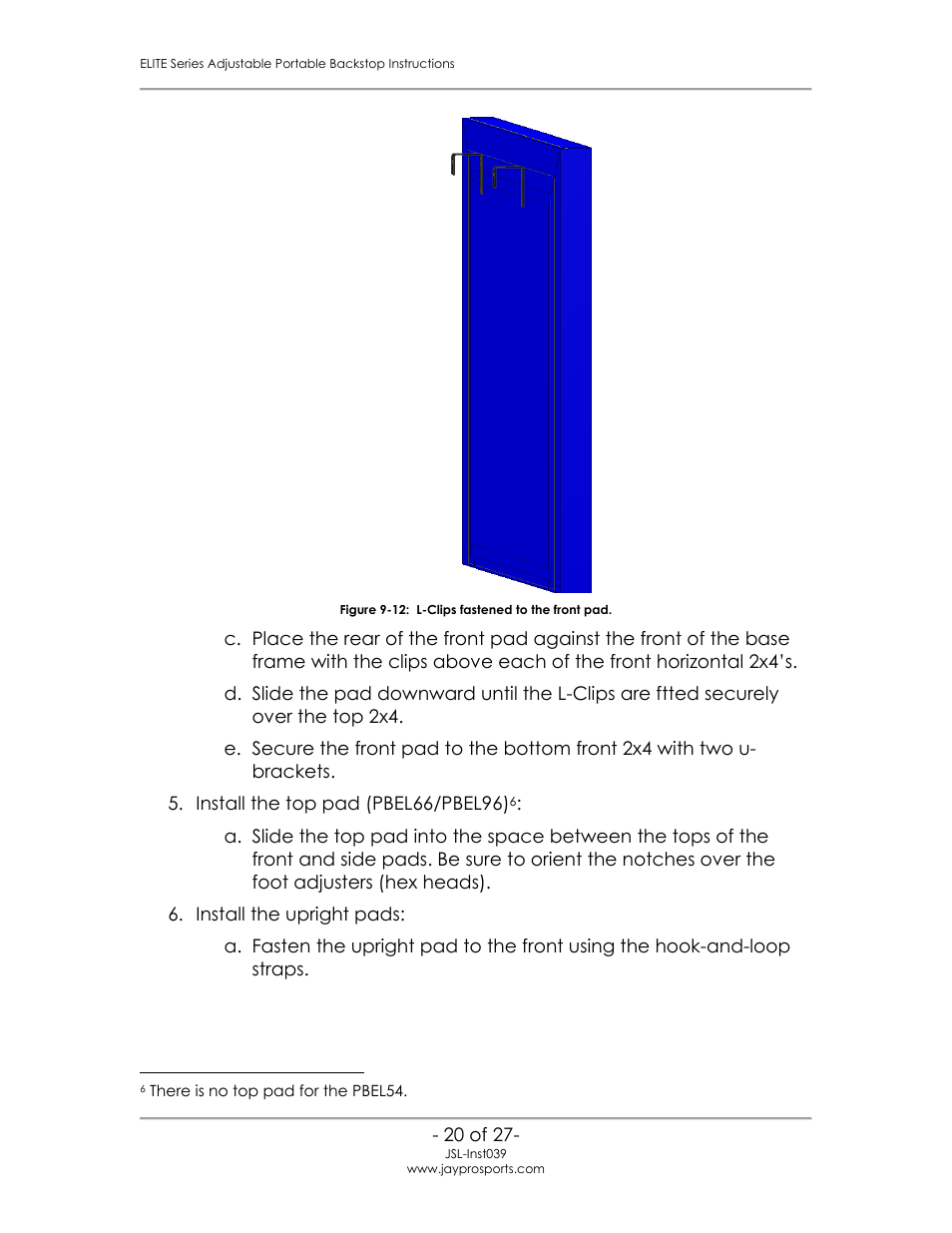 Jaypro Sports PBEL96 User Manual | Page 24 / 31