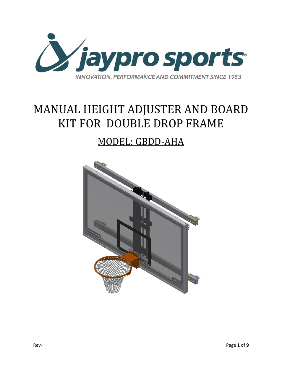 Jaypro Sports GBDD-AHA User Manual | 9 pages