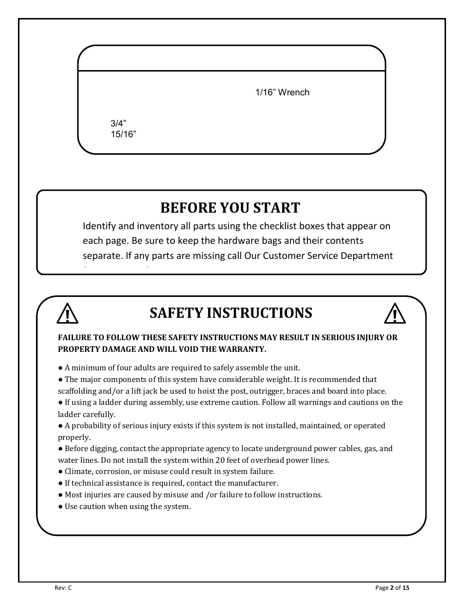 Before you start, Safety instructions | Jaypro Sports TSP-200 User Manual | Page 2 / 15