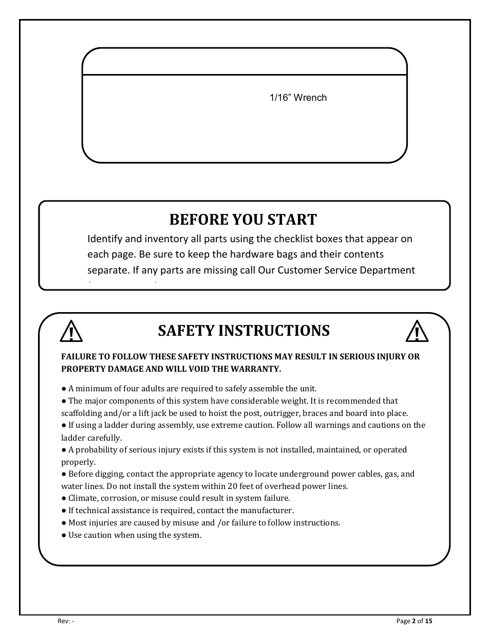 Before you start, Safety instructions | Jaypro Sports TSP-44 User Manual | Page 2 / 15