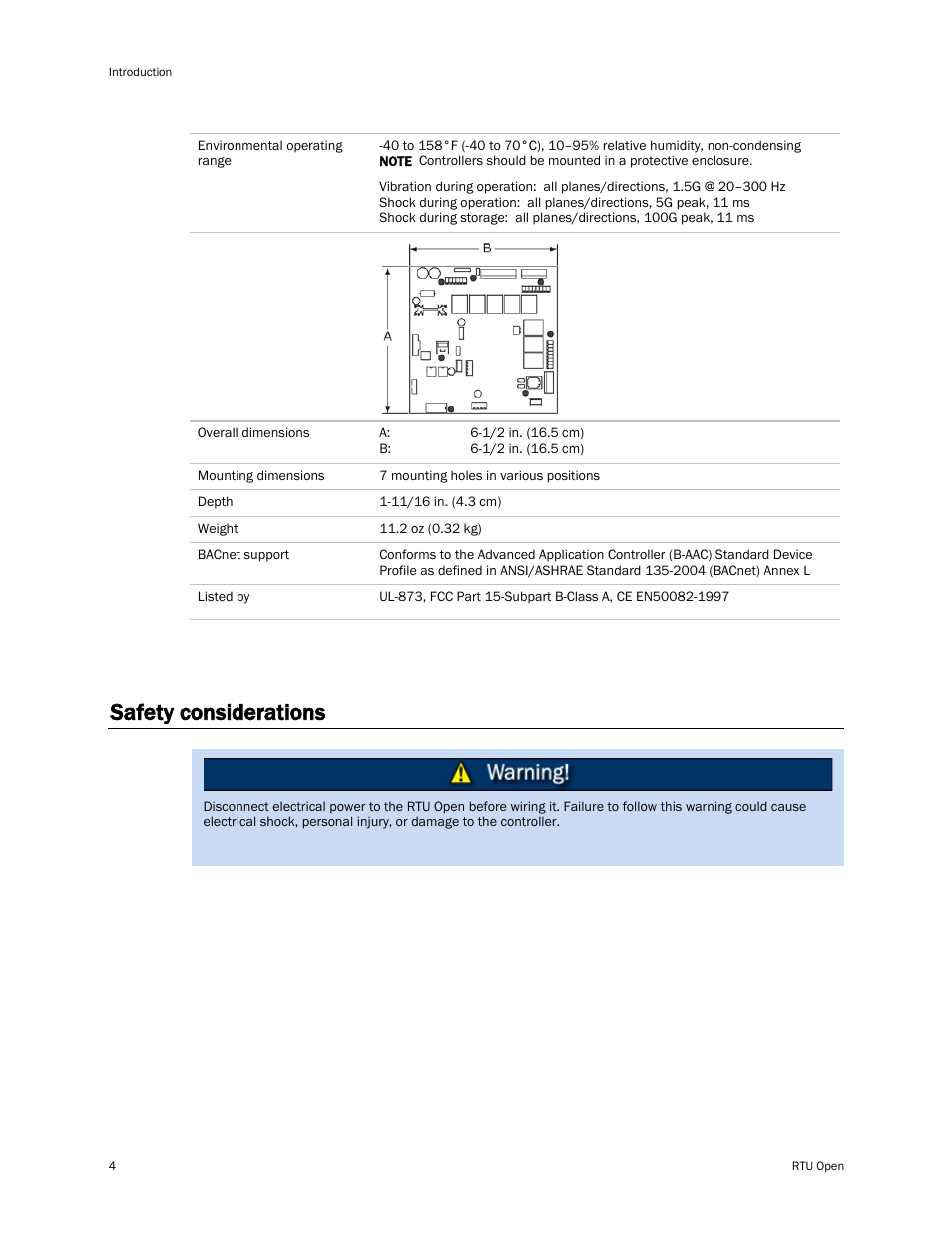 Safety considerations | Carrier RTU OPEN 11-808-427-01 User Manual | Page 10 / 88