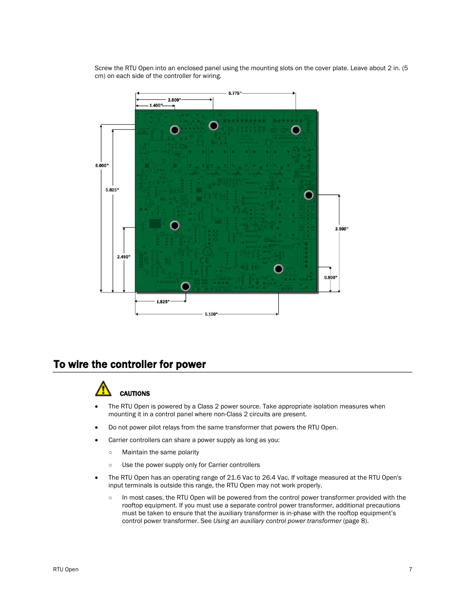 To wire the controller for power, E 7) | Carrier RTU OPEN 11-808-427-01 User Manual | Page 13 / 88