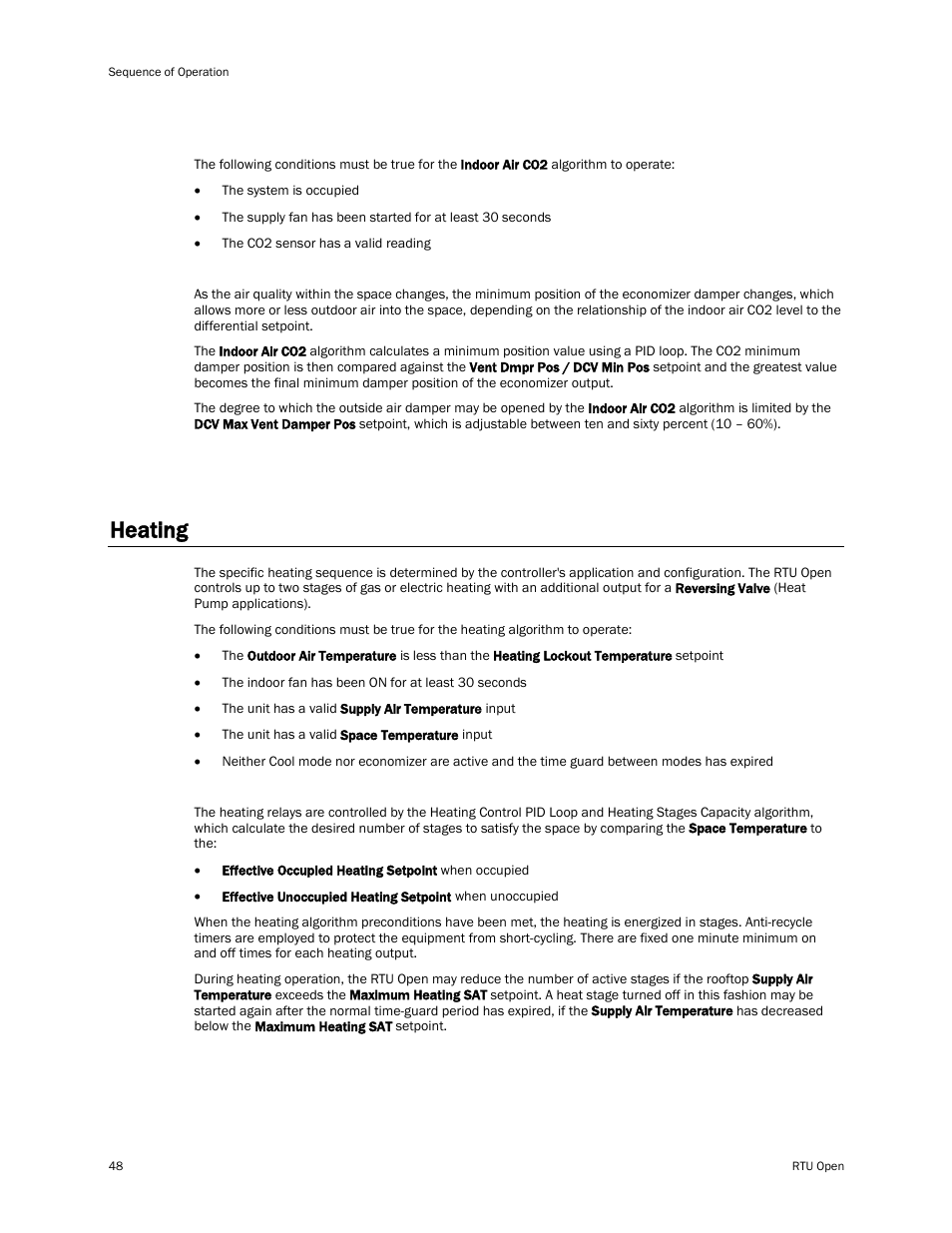 Heating | Carrier RTU OPEN 11-808-427-01 User Manual | Page 54 / 88