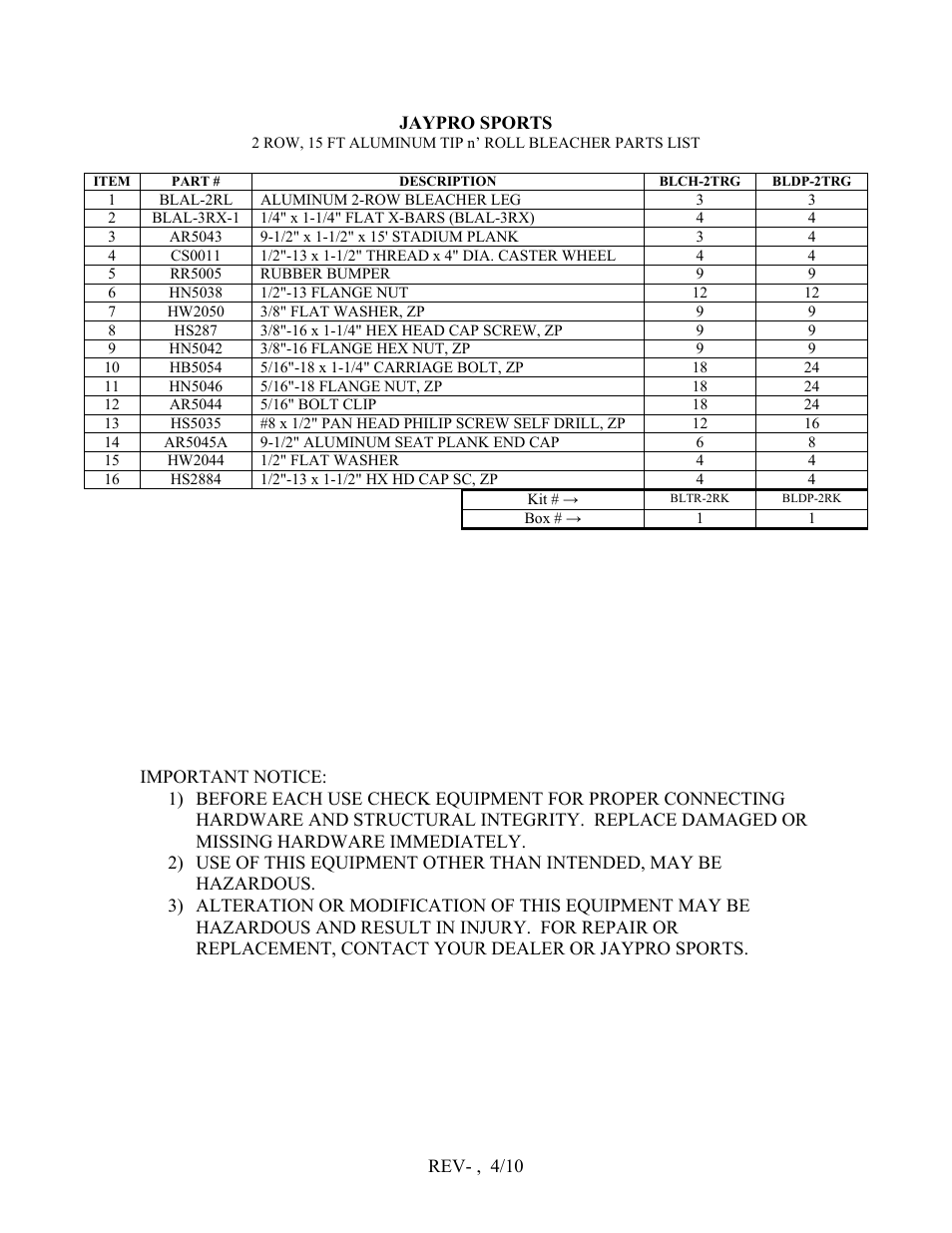 Jaypro Sports BLDP-2TRG User Manual | Page 2 / 6