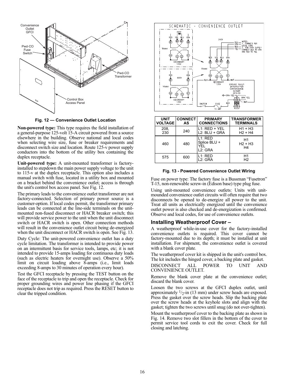 Installing weatherproof cover | Carrier 38AU User Manual | Page 16 / 40