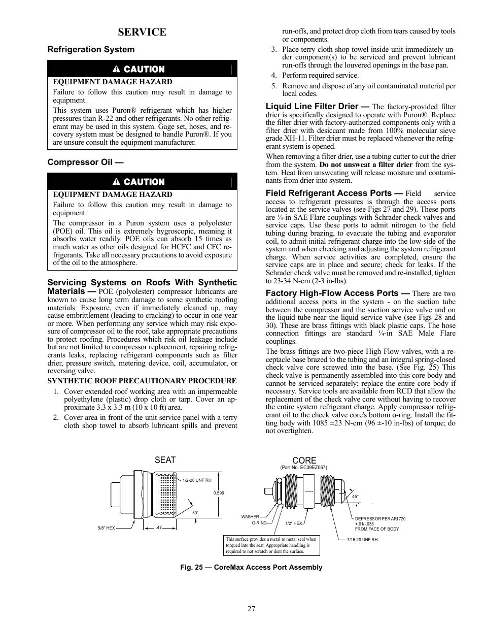 Service | Carrier 38AU User Manual | Page 27 / 40