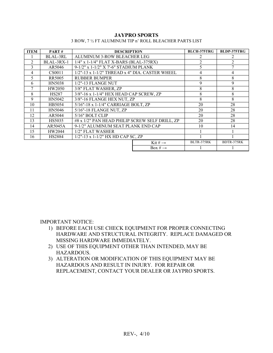 Jaypro Sports BLDP-375TRG User Manual | Page 2 / 6