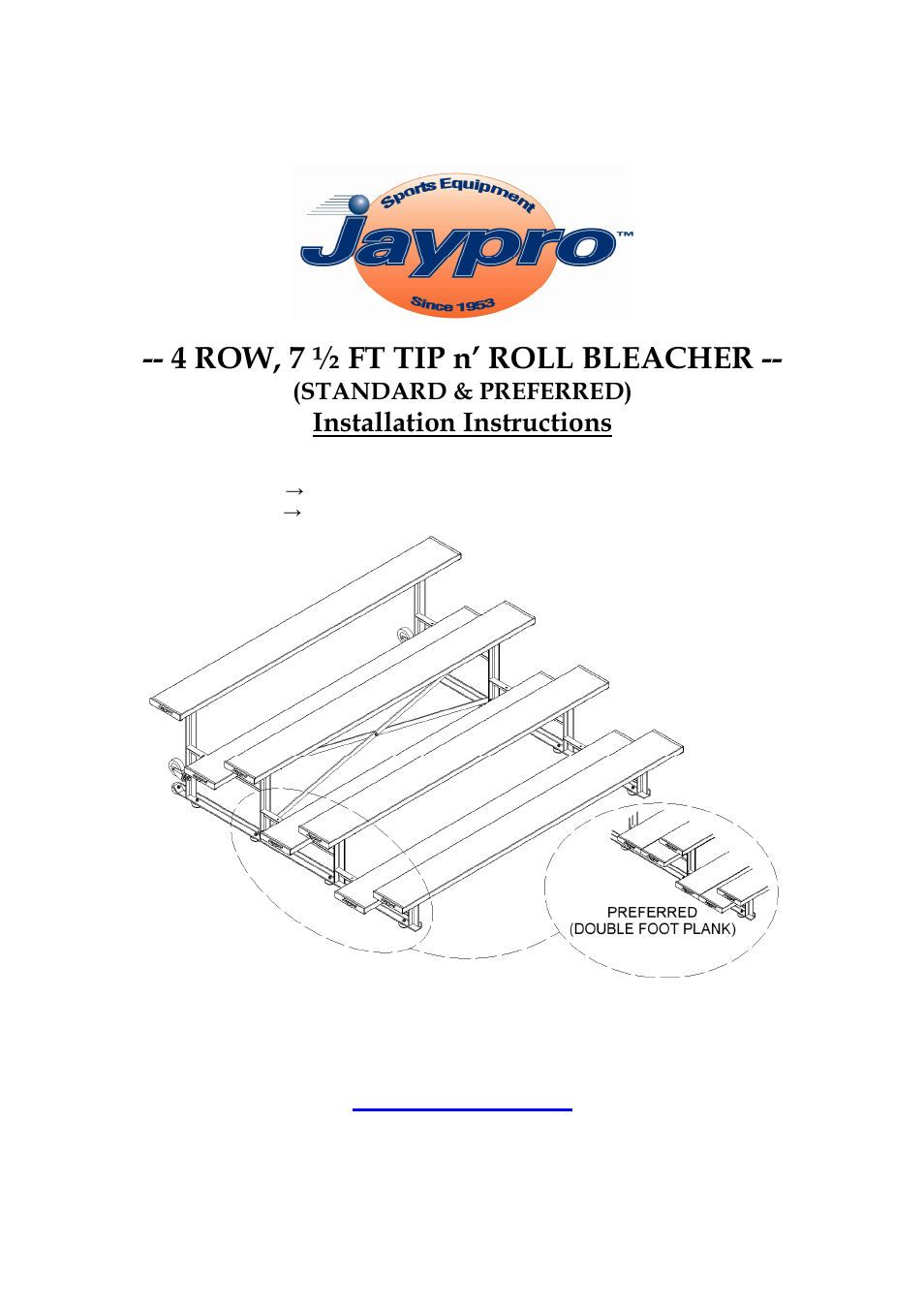 Jaypro Sports BLDP-475TRG User Manual | 6 pages