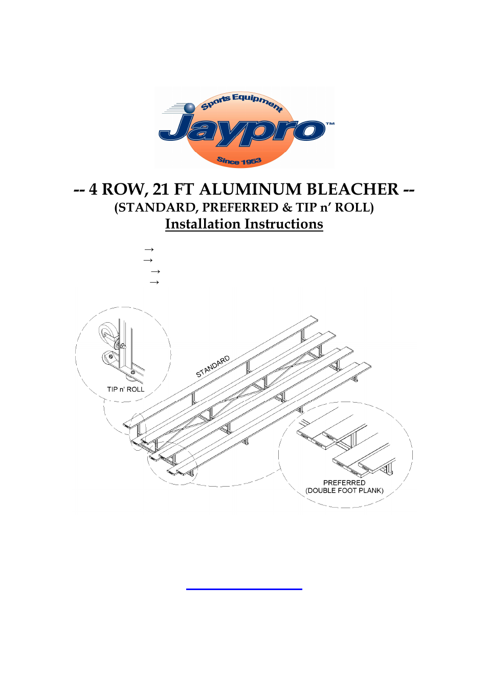 Jaypro Sports BLDP-421TRG User Manual | 6 pages