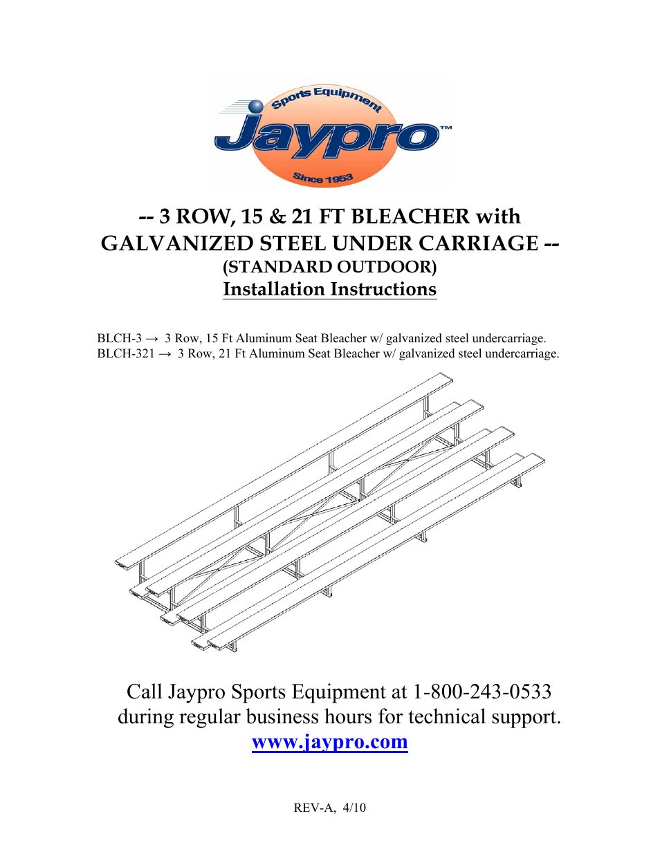 Jaypro Sports BLCH-321 User Manual | 5 pages