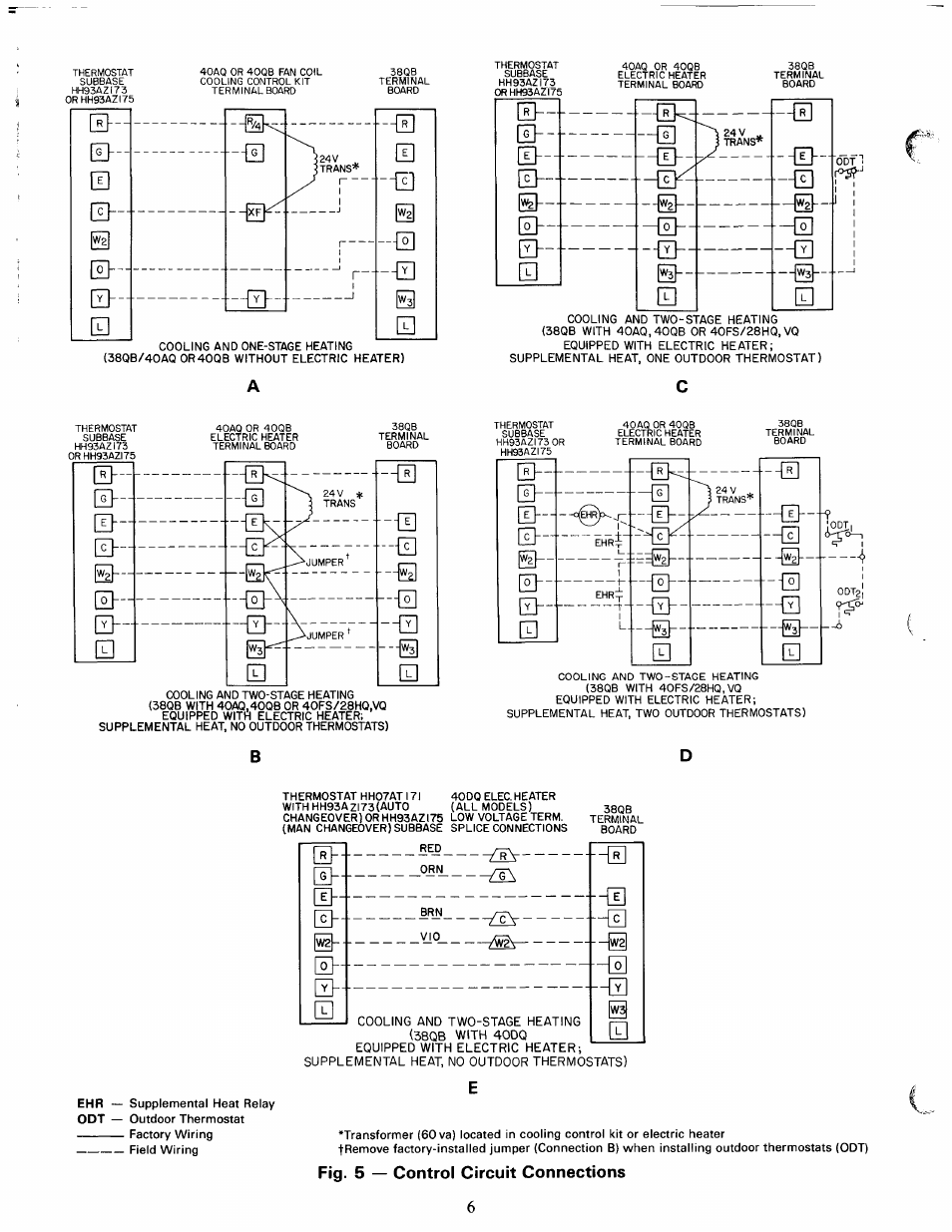 Fig. 5 — control circuit connections | Carrier 380B User Manual | Page 6 / 18