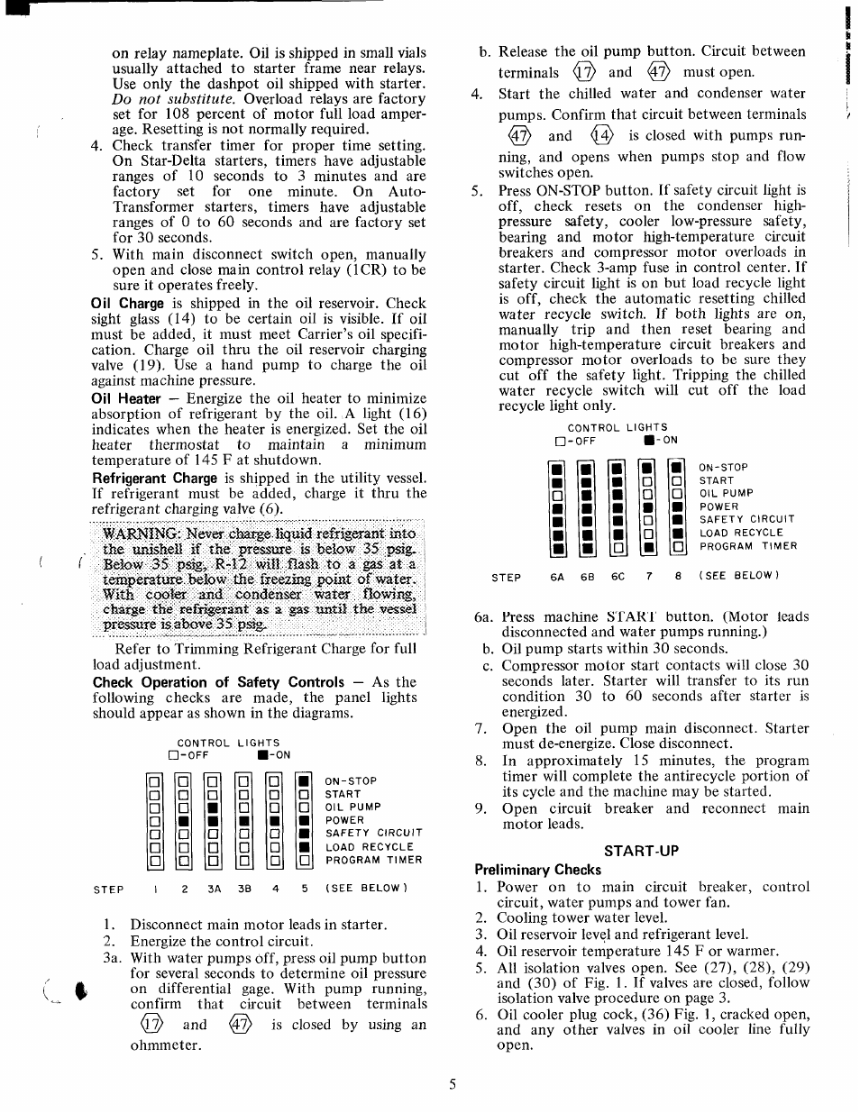 Start-up | Carrier 19EA User Manual | Page 5 / 8