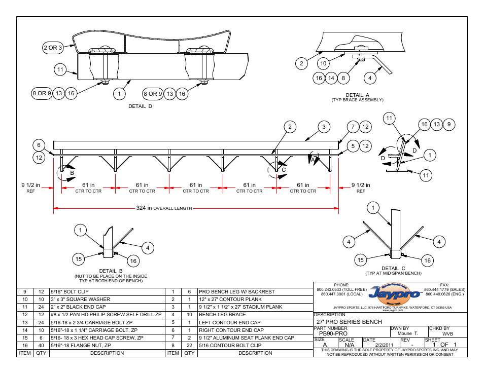 Jaypro Sports PB90-PRO User Manual | 3 pages