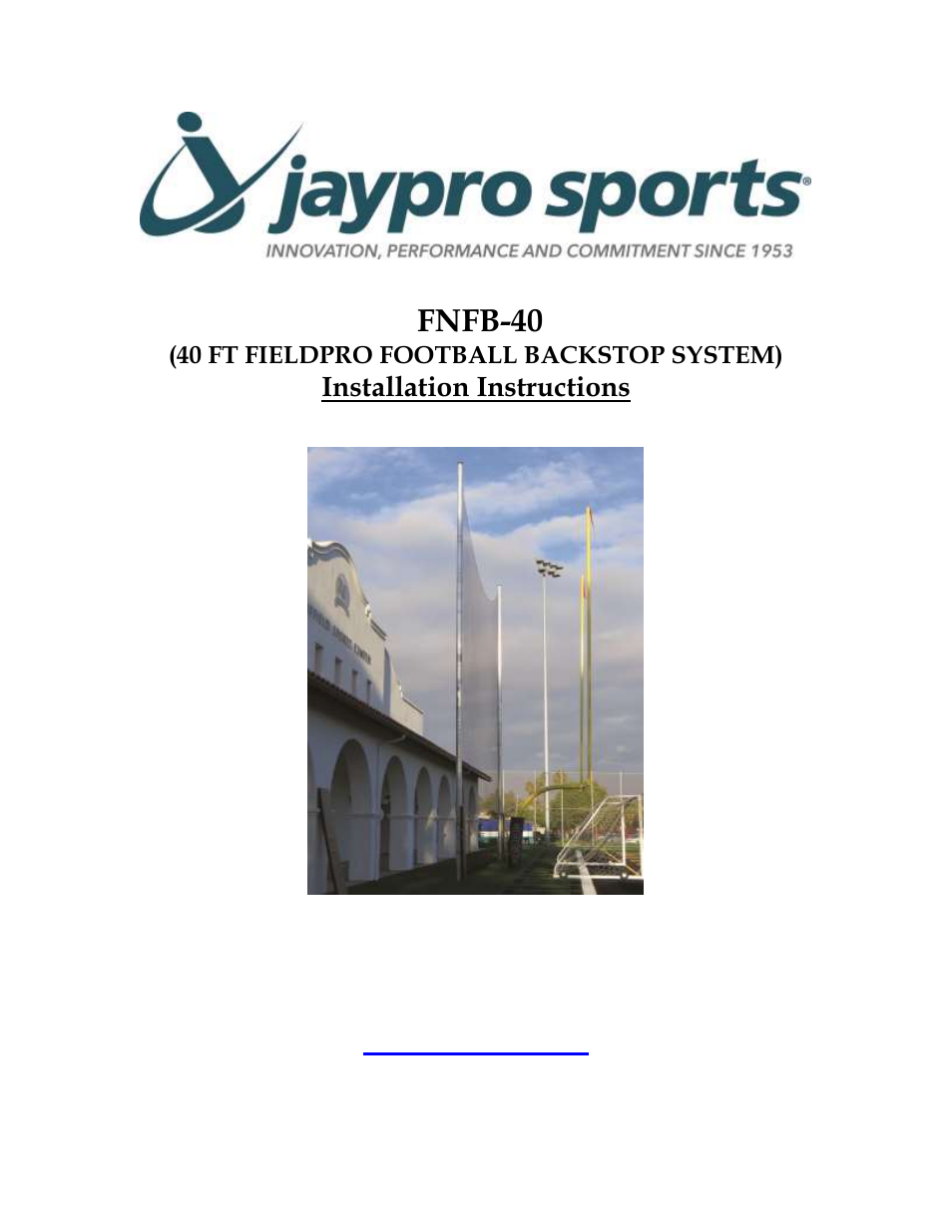 Jaypro Sports FNFB-40 User Manual | 8 pages