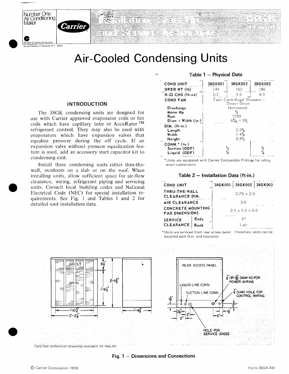 Carrier 38GK User Manual | 8 pages