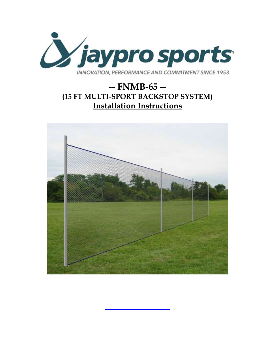 Jaypro Sports FNMB-65 User Manual | 8 pages