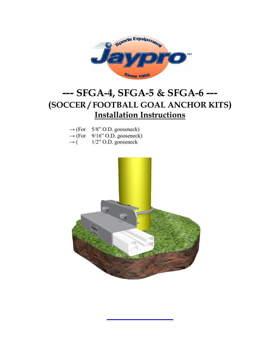 Jaypro Sports SFGA-6 User Manual | 3 pages