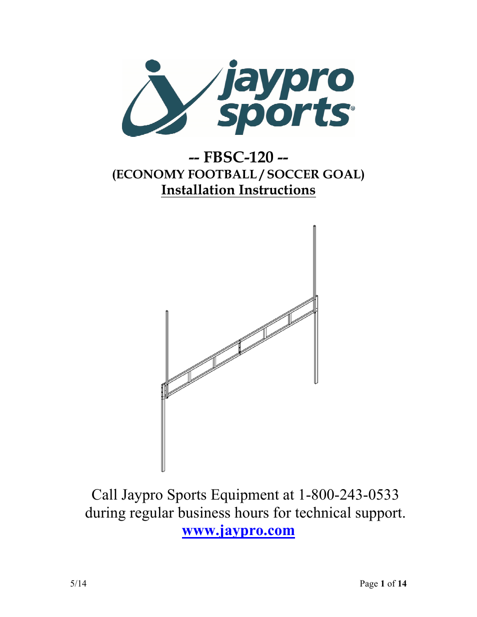 Jaypro Sports FBSC-120 User Manual | 14 pages