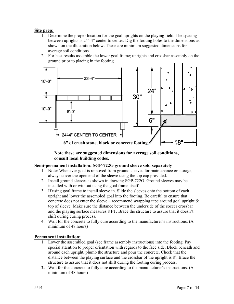 Jaypro Sports FBSC-120 User Manual | Page 7 / 14