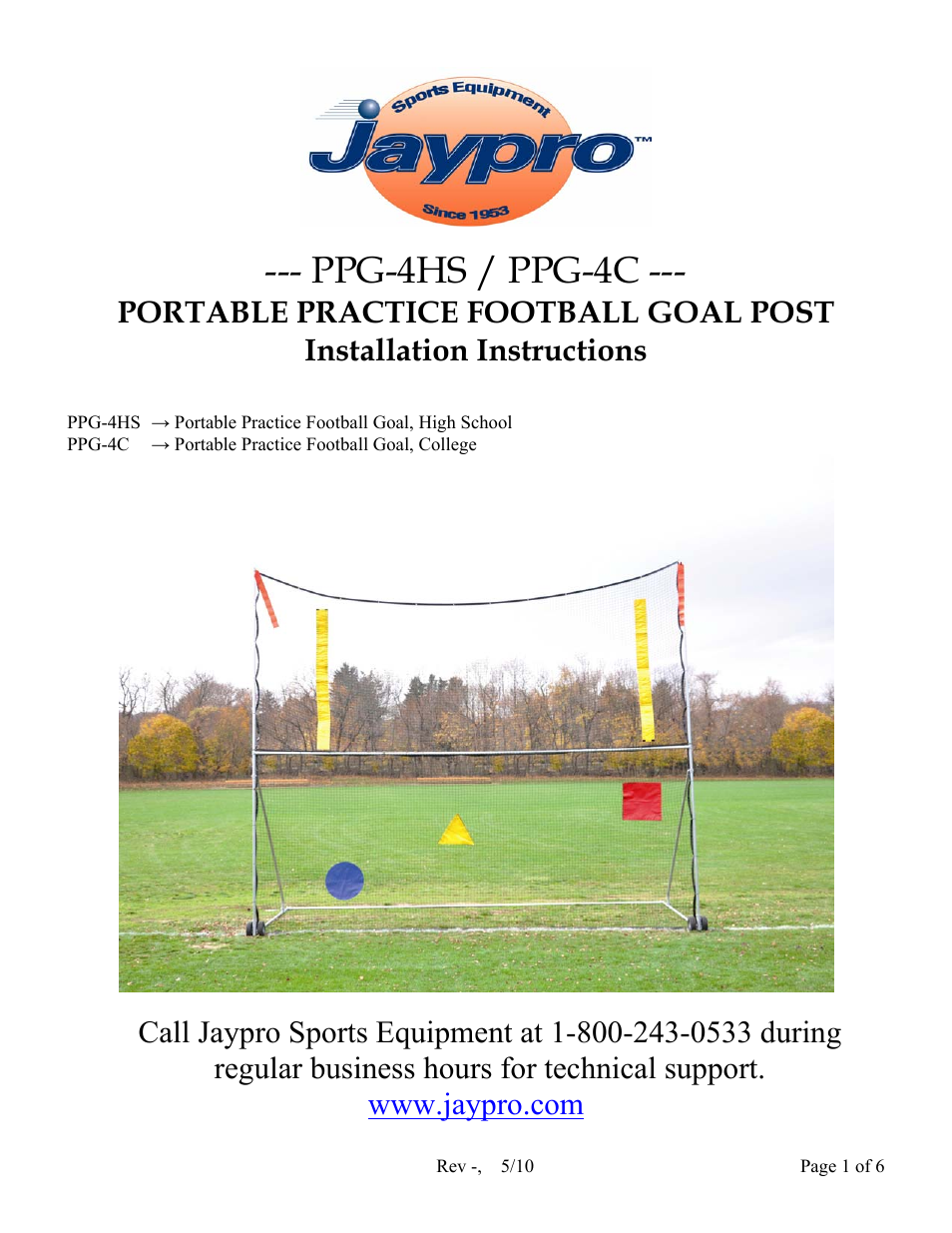 Jaypro Sports PPG-4HS User Manual | 6 pages