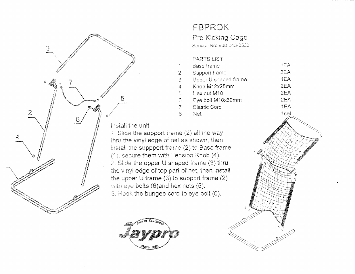 Jaypro Sports FBPROK User Manual | 2 pages