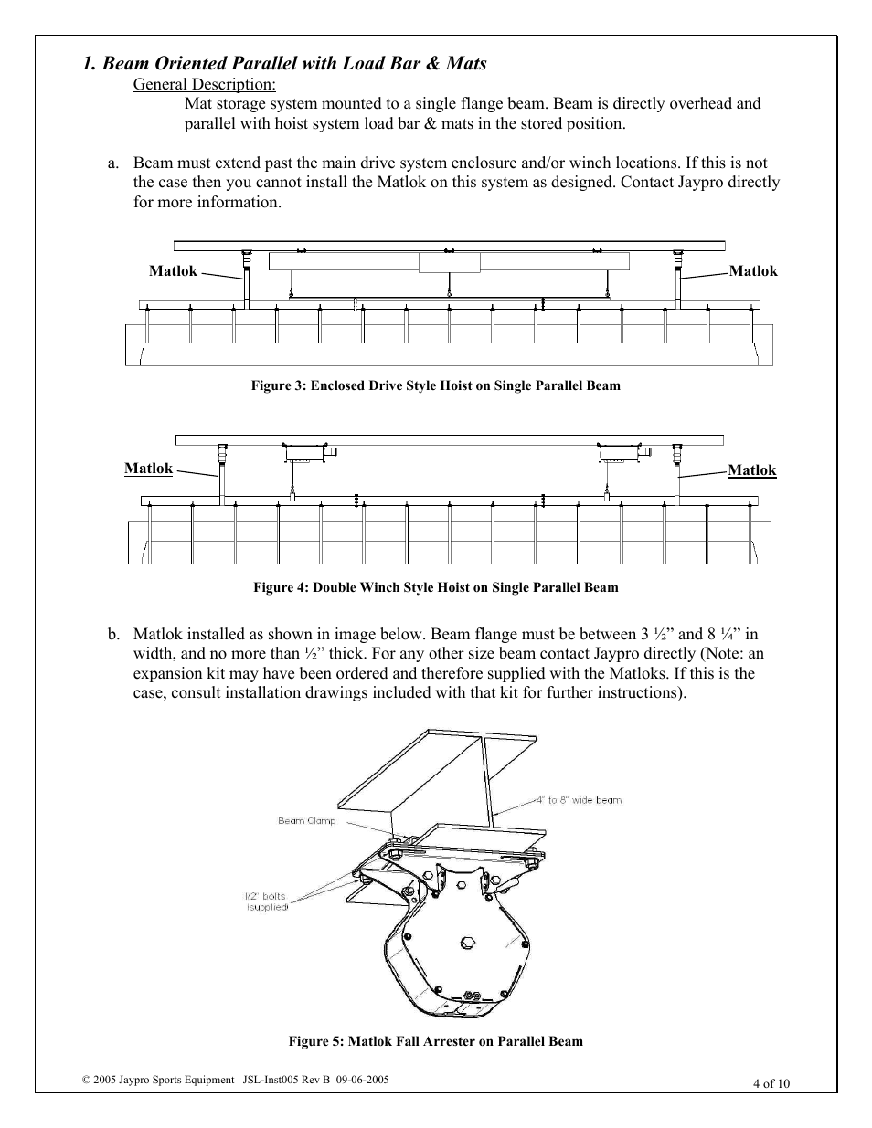 Beam oriented parallel with load bar & mats | Jaypro Sports ML-2000 User Manual | Page 4 / 10