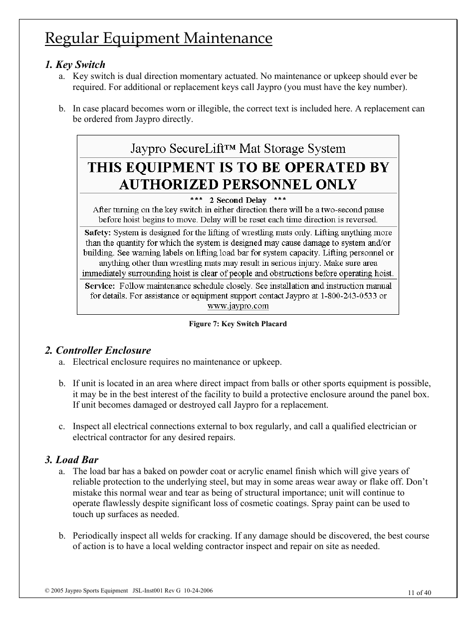 Regular equipment maintenance | Jaypro Sports MHWM-D-A User Manual | Page 11 / 40