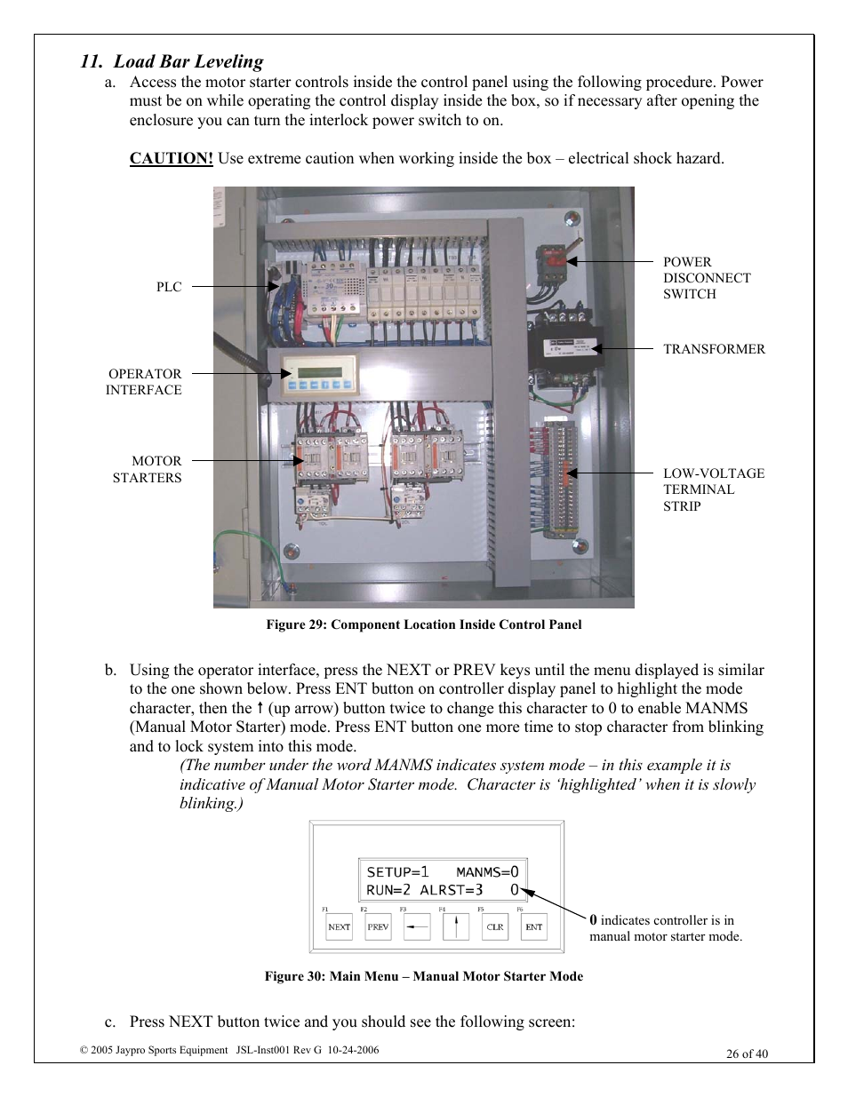 Load bar leveling | Jaypro Sports MHWM-D-A User Manual | Page 26 / 40