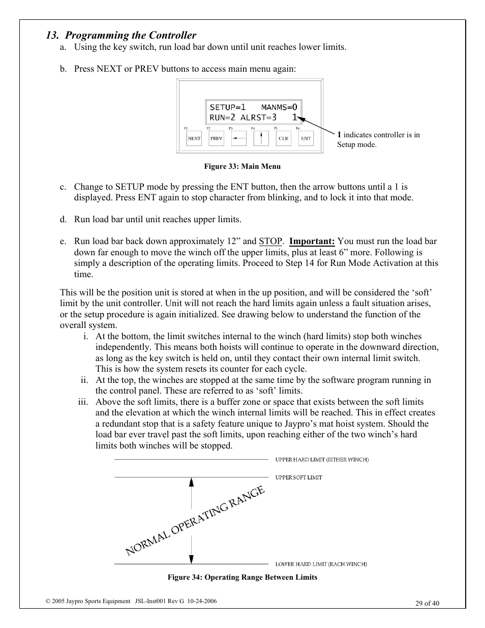 Programming the controller | Jaypro Sports MHWM-D-A User Manual | Page 29 / 40