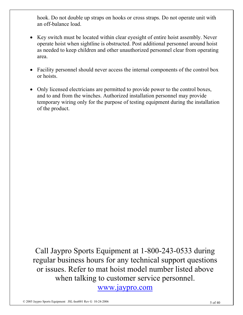 Jaypro Sports MHWM-D-A User Manual | Page 5 / 40