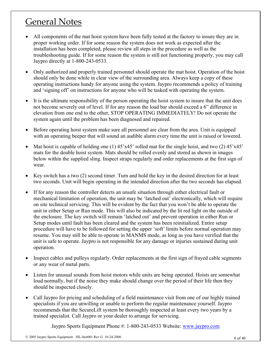 Jaypro Sports MHWM-D-A User Manual | Page 6 / 40