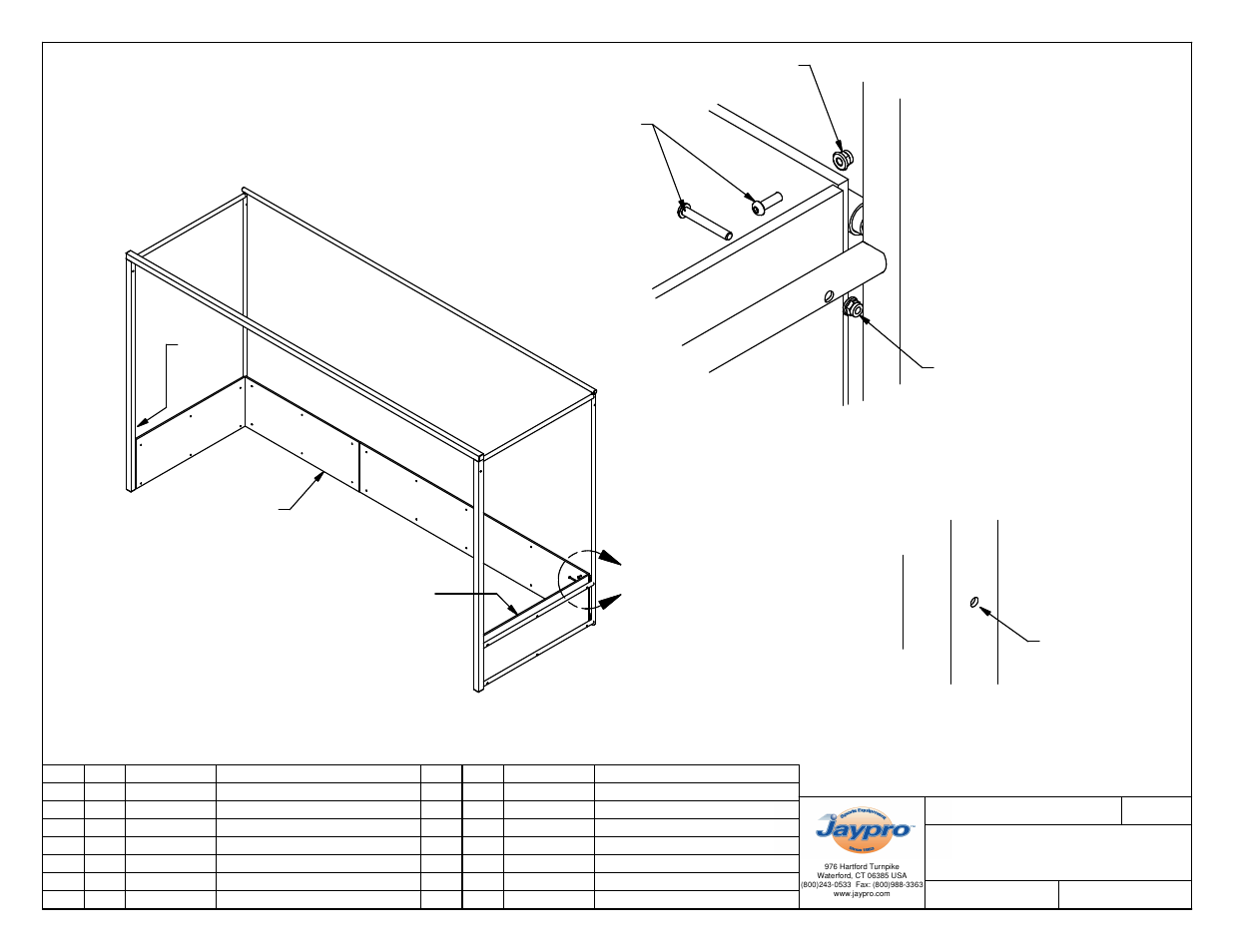 Detail d, View e | Jaypro Sports OFHG7124 User Manual | Page 3 / 3