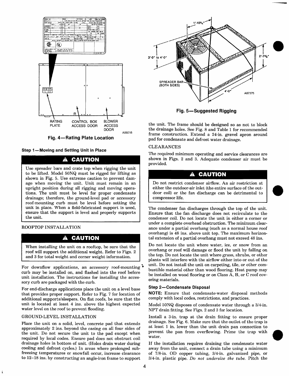 A caution | Carrier 50NQ User Manual | Page 4 / 16