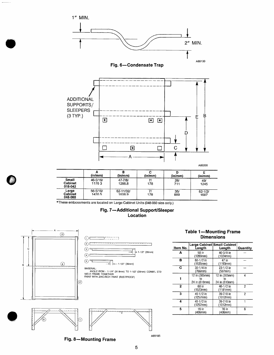 1" min. 2" min | Carrier 50NQ User Manual | Page 5 / 16