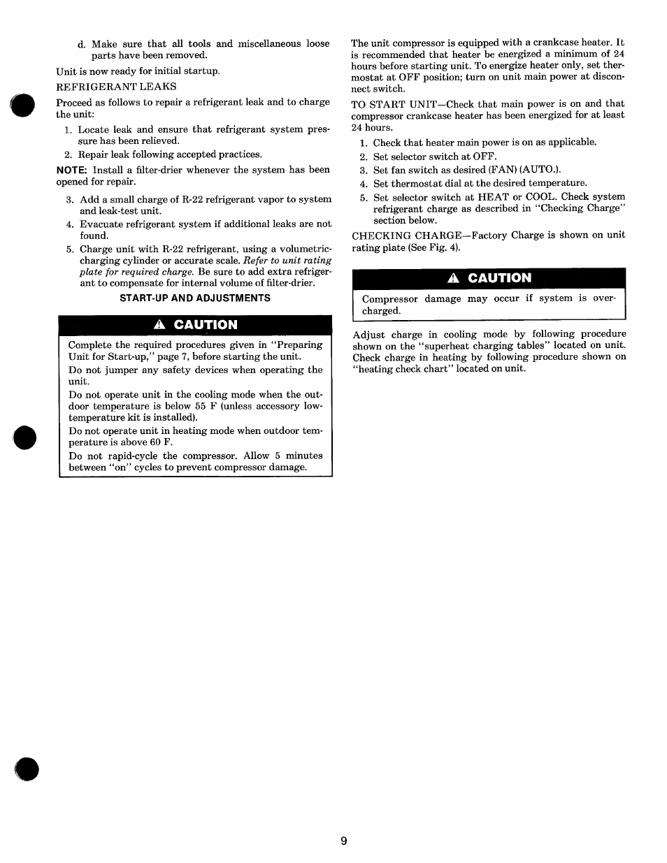 A caution | Carrier 50NQ User Manual | Page 9 / 16