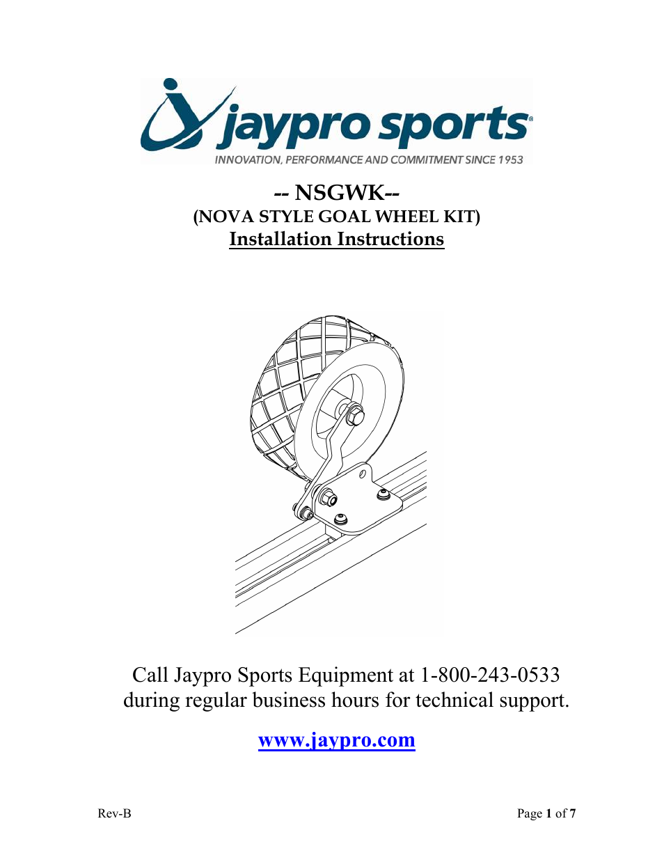 Jaypro Sports NSGWK User Manual | 7 pages