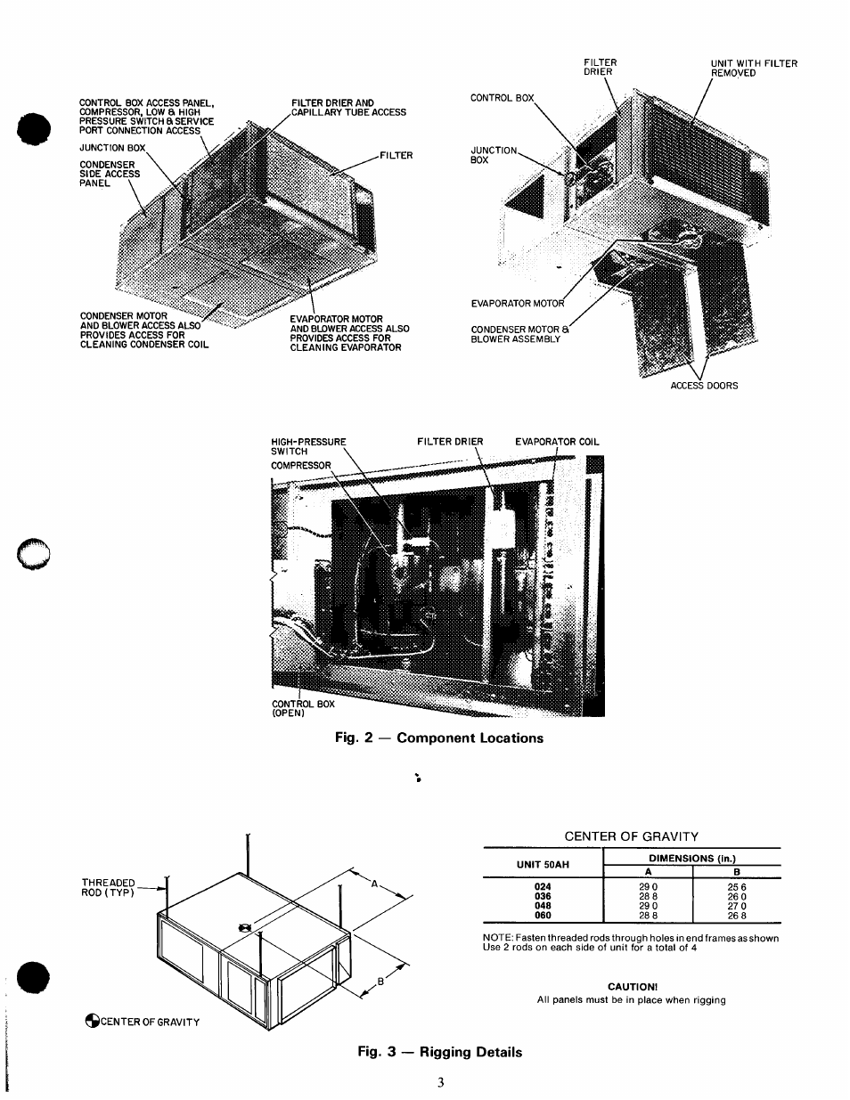 Rigging details, Fig. 2 — component locations, Rigging details 3 | Carrier 50AH024-060 User Manual | Page 3 / 6